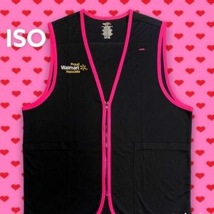 ISO pink trim Walmart associates vest